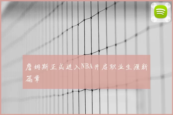 詹姆斯正式进入NBA开启职业生涯新篇章