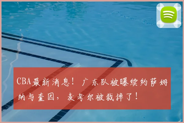 CBA最新消息!广东队被曝续约萨姆纳与奎因,麦考尔被裁掉了!